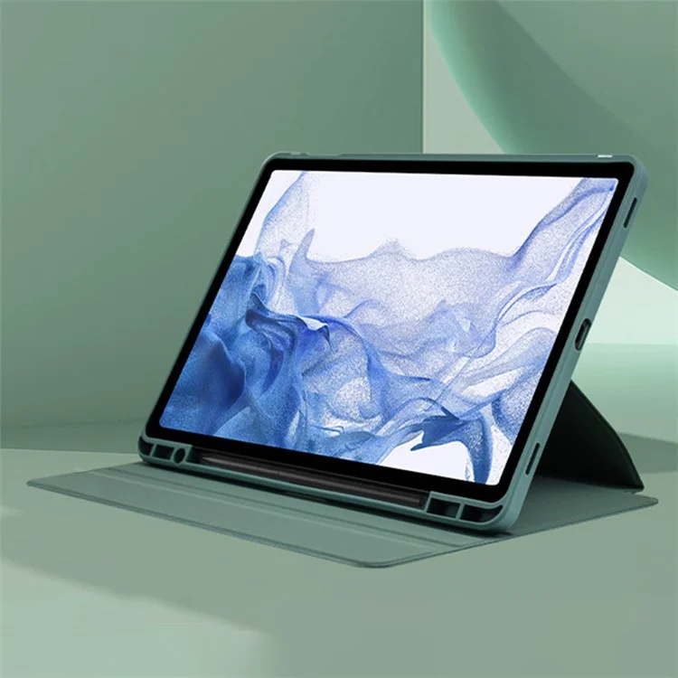 Pour Samsung Galaxy Tab S9+ / Tab S9 FE+ Étui PC+TPU+Cuir PU Support Tablette Couvercle - Vert