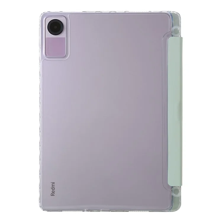Per Xiaomi Redmi Pad SE Case PU+Acrylic+TPU Stand Tablet Cover Auto Wake / Sleep Shockproof Case - Matcha Green