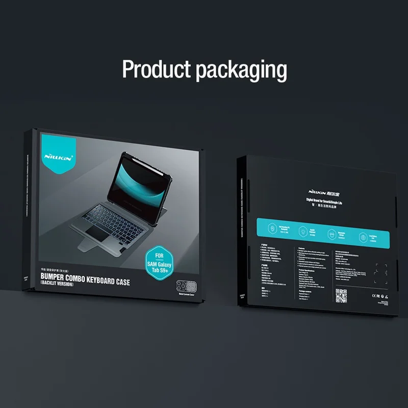 NILLKIN For Samsung Galaxy Tab S9+ Protective Cover with Detachable Backlit Bluetooth-compatible Keyboard