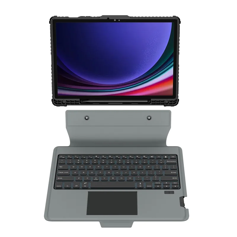 NILLKIN For Samsung Galaxy Tab S9+ Protective Cover with Detachable Backlit Bluetooth-compatible Keyboard