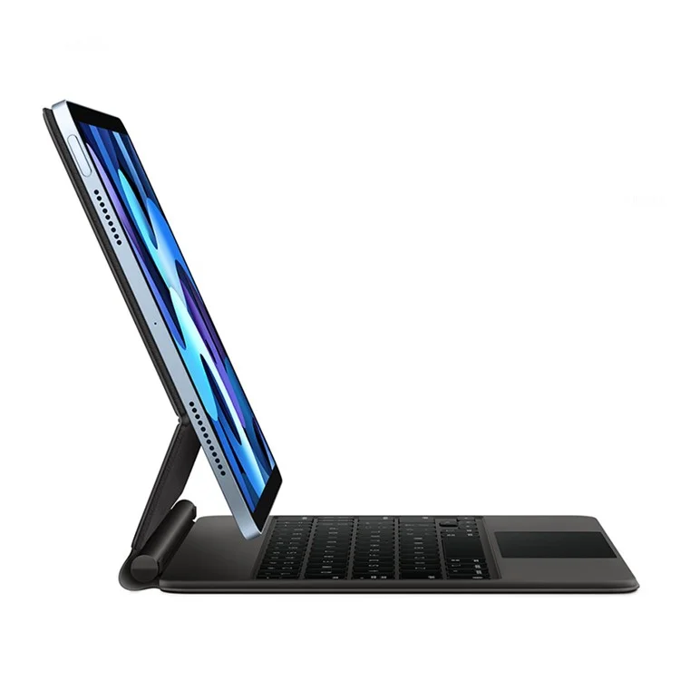 For iPad Pro 11 (2020) / (2021) / (2022) / (2018) / Air (2022) / (2020) Magnetic Floating Bluetooth-compatible Keyboard + Leather Tablet Case - Black
