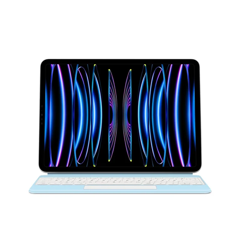 For iPad Pro 11 (2020) / (2021) / (2022) / (2018) / Air (2022) / (2020) Magnetic Floating Bluetooth-compatible Keyboard + Leather Tablet Case - Blue