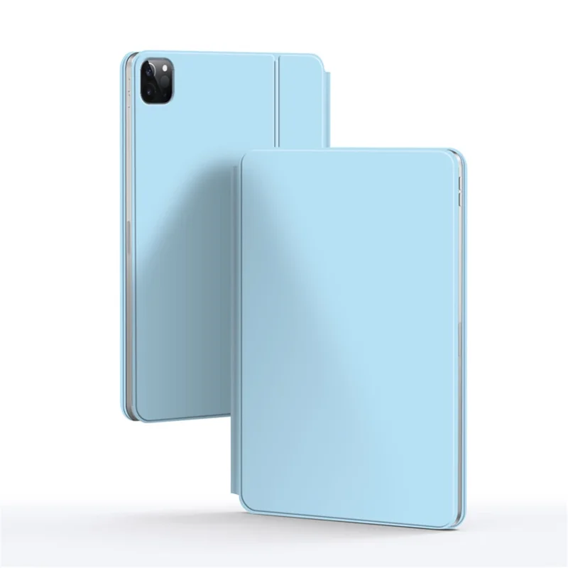 For iPad Pro 11 (2020) / (2021) / (2022) / (2018) / Air (2022) / (2020) Magnetic Floating Bluetooth-compatible Keyboard + Leather Tablet Case - Blue
