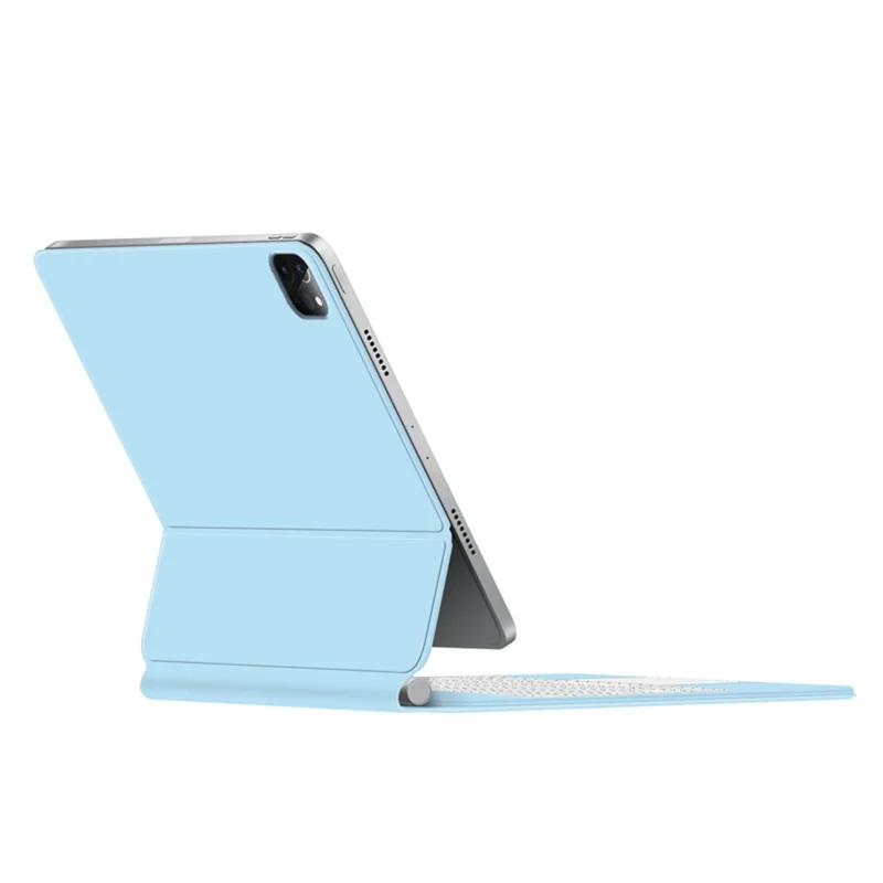 For iPad Pro 11 (2020) / (2021) / (2022) / (2018) / Air (2022) / (2020) Magnetic Floating Bluetooth-compatible Keyboard + Leather Tablet Case - Blue