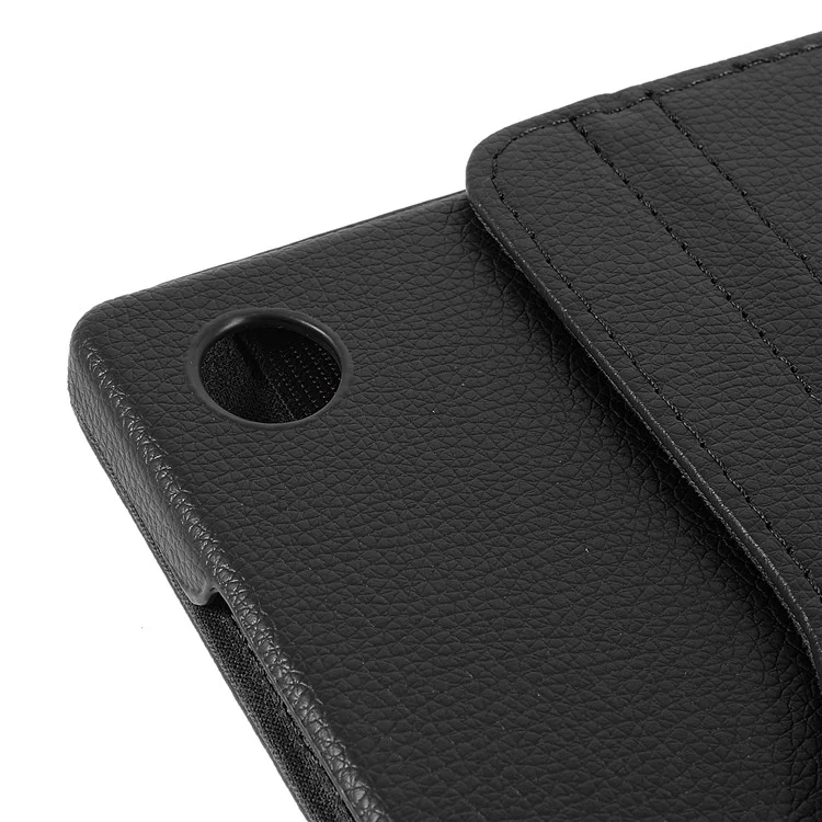 Für Samsung Galaxy Tab A9+ Case Tablet Lederabdeckung Mit Rotierender Ständer - Schwarz