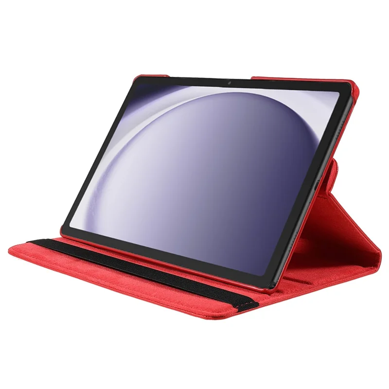 For Samsung Galaxy Tab A9+ Case Tablet Leather Cover with Rotating Stand - Red