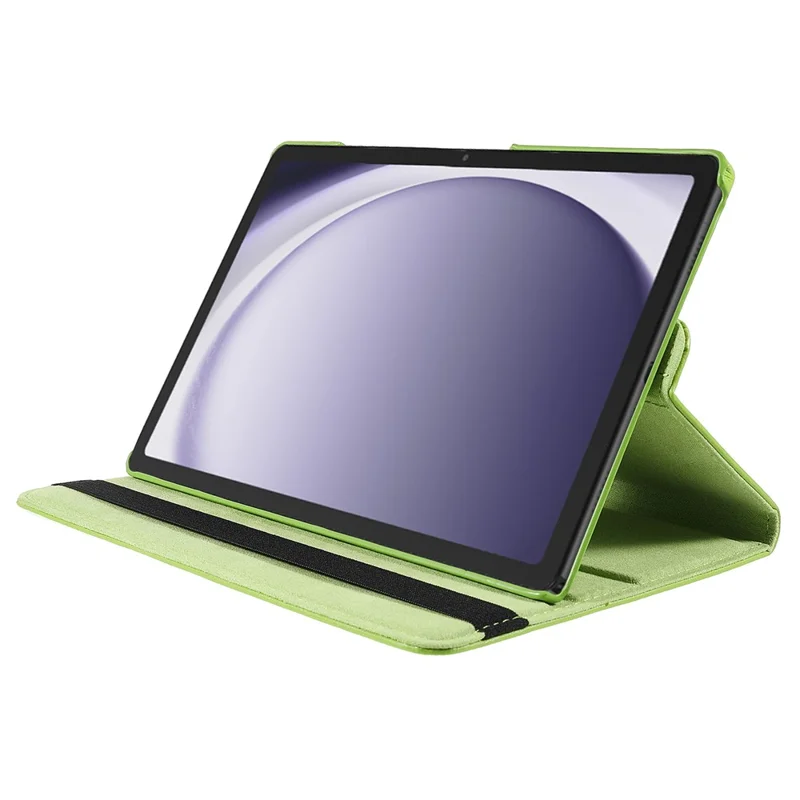 For Samsung Galaxy Tab A9+ Case Tablet Leather Cover with Rotating Stand - Green