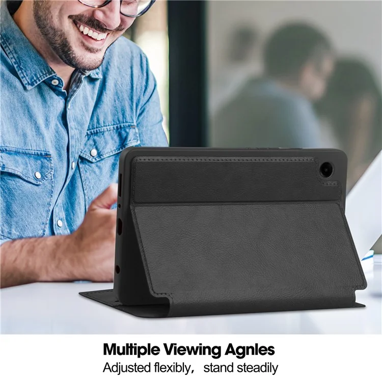 Funda para Samsung Galaxy Tab A9 Caso de cuero PU Cartera de pie Despertar automático / Dormir Cubierta de la tableta - Negro