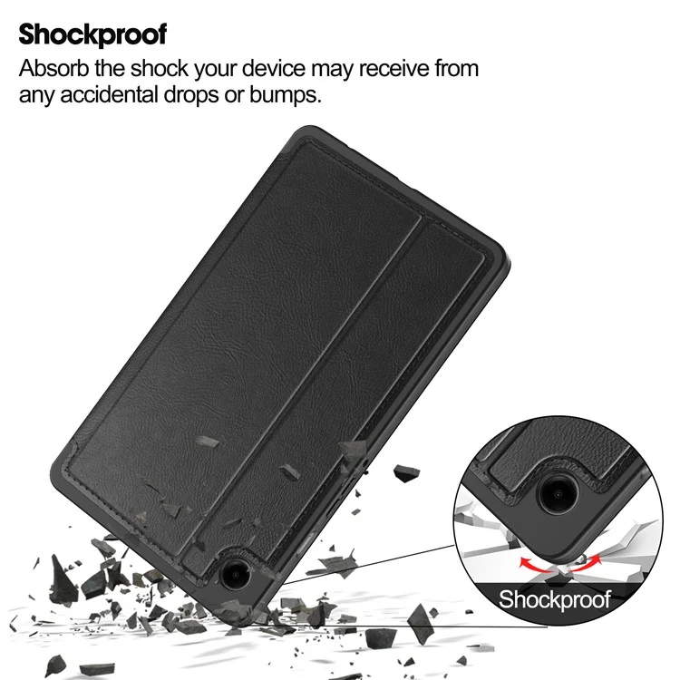 Funda para Samsung Galaxy Tab A9 Caso de cuero PU Cartera de pie Despertar automático / Dormir Cubierta de la tableta - Negro