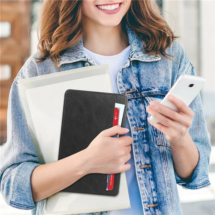 Funda para Samsung Galaxy Tab A9 Caso de cuero PU Cartera de pie Despertar automático / Dormir Cubierta de la tableta - Negro