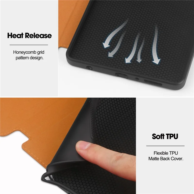 For Samsung Galaxy Tab A9 Case PU Leather Wallet Stand Auto Wake  /  Sleep Tablet Cover - Brown