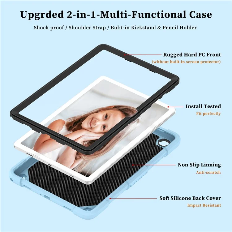 Per Samsung Galaxy Tab A9+ Tablet Case Soft Silicone + PC Kickstand Butterfly Shape Cover - Blue