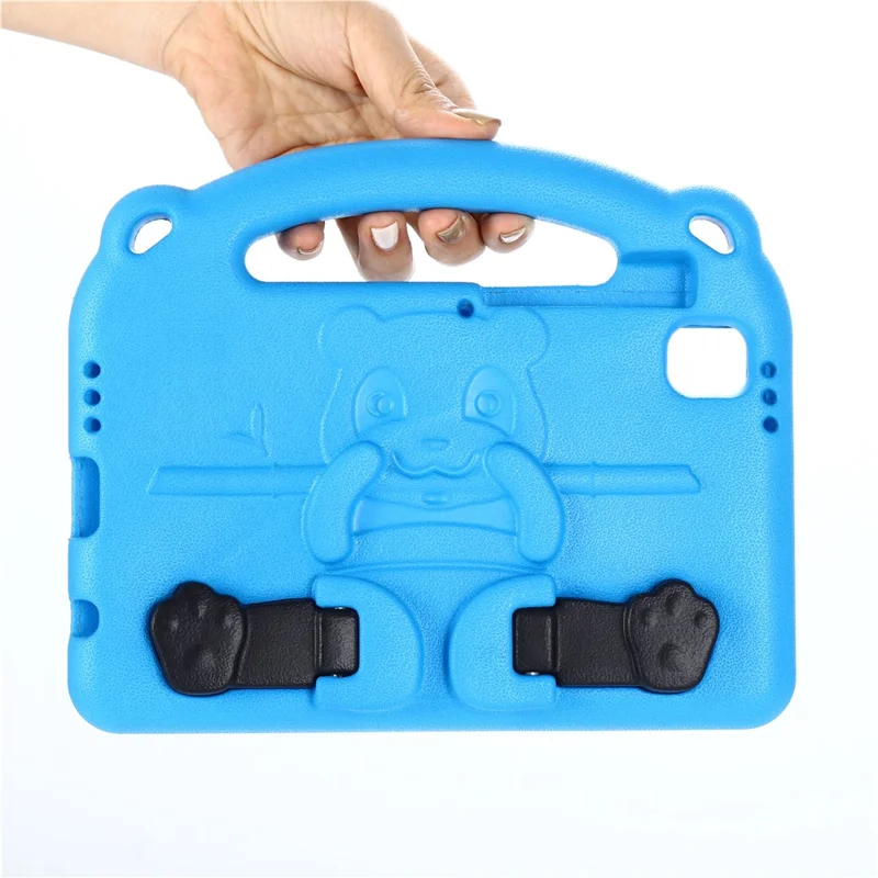 For Samsung Galaxy Tab A9 Case Cartoon Panda Kickstand Tablet EVA Cover - Black