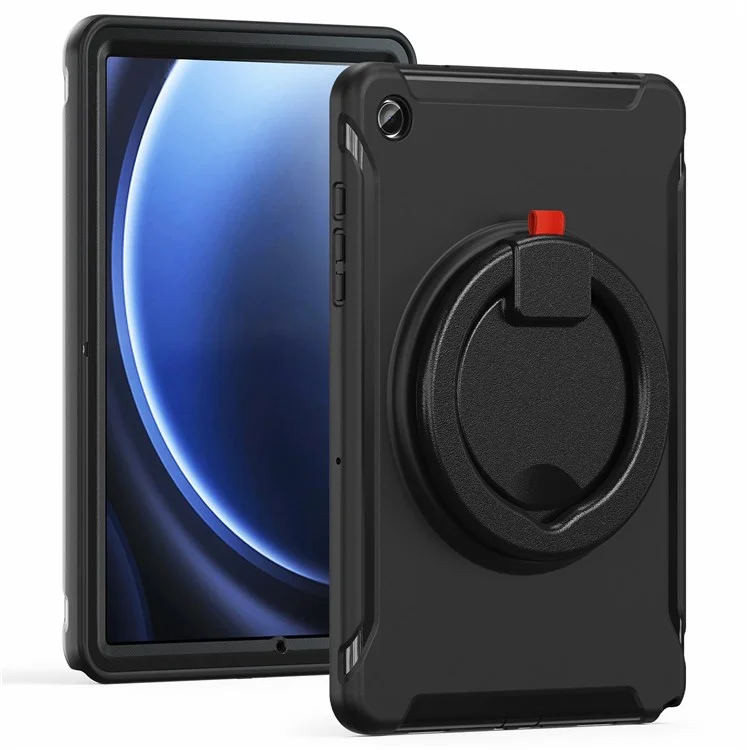 Für Samsung Galaxy Tab A9+ Case Rotary Kickstand PC + TPU Tablet Cover - Schwarz