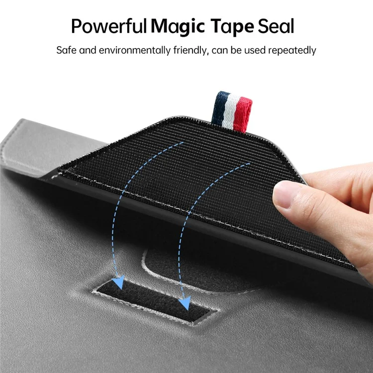 Funda de portátil de 15 pulgadas con función de soporte y bolsa de almacenamiento de piel sintética fina - Verde negruzco