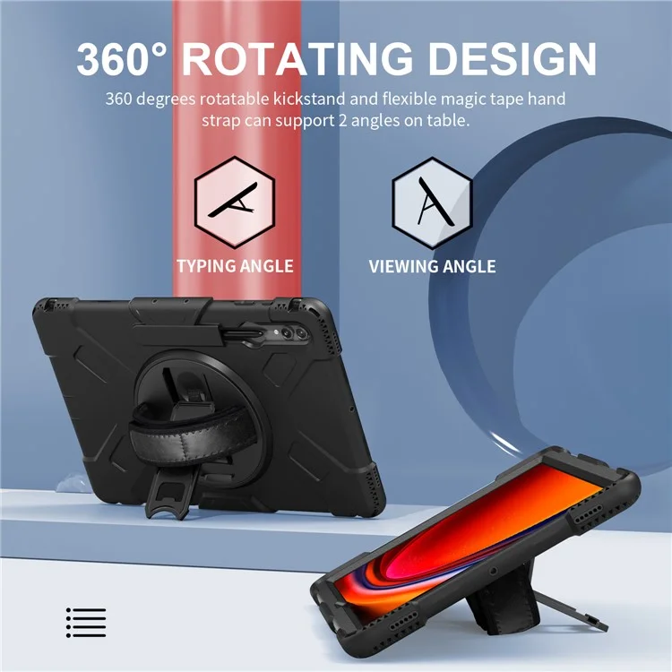 For Samsung Galaxy Tab S9 Ultra Case Kickstand Shockproof Tablet Cover with Shoulder Strap