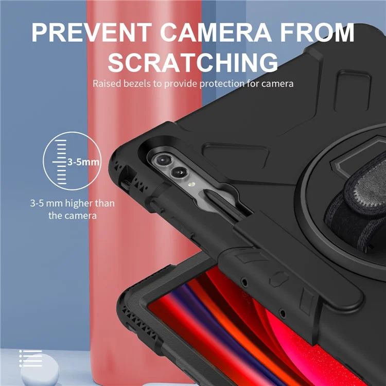 For Samsung Galaxy Tab S9 Ultra Case Kickstand Shockproof Tablet Cover with Shoulder Strap