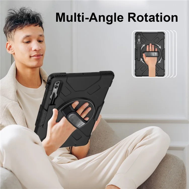 For Samsung Galaxy Tab S9 Ultra Case Kickstand Shockproof Tablet Cover with Shoulder Strap