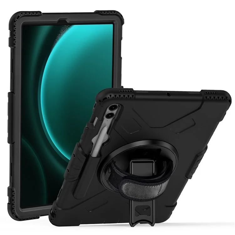 Pour Samsung Galaxy Tab S9+ / S9 FE+ Étui Coque PC + Silicone Tablette Support Avec Sangle