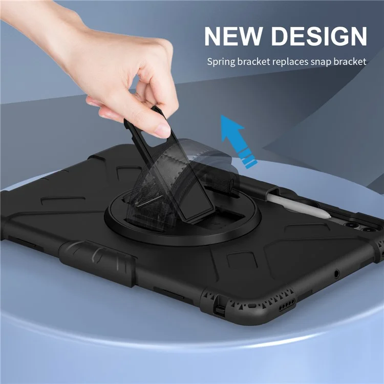 Pour Samsung Galaxy Tab S9+ / S9 FE+ Étui Coque PC + Silicone Tablette Support Avec Sangle