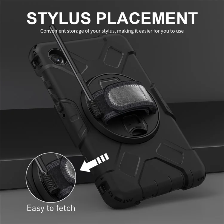 Para Samsung Galaxy Tab A9 Case Hand Strap Kickstand Anti-drop Tablet Cover with Shoulder Strap