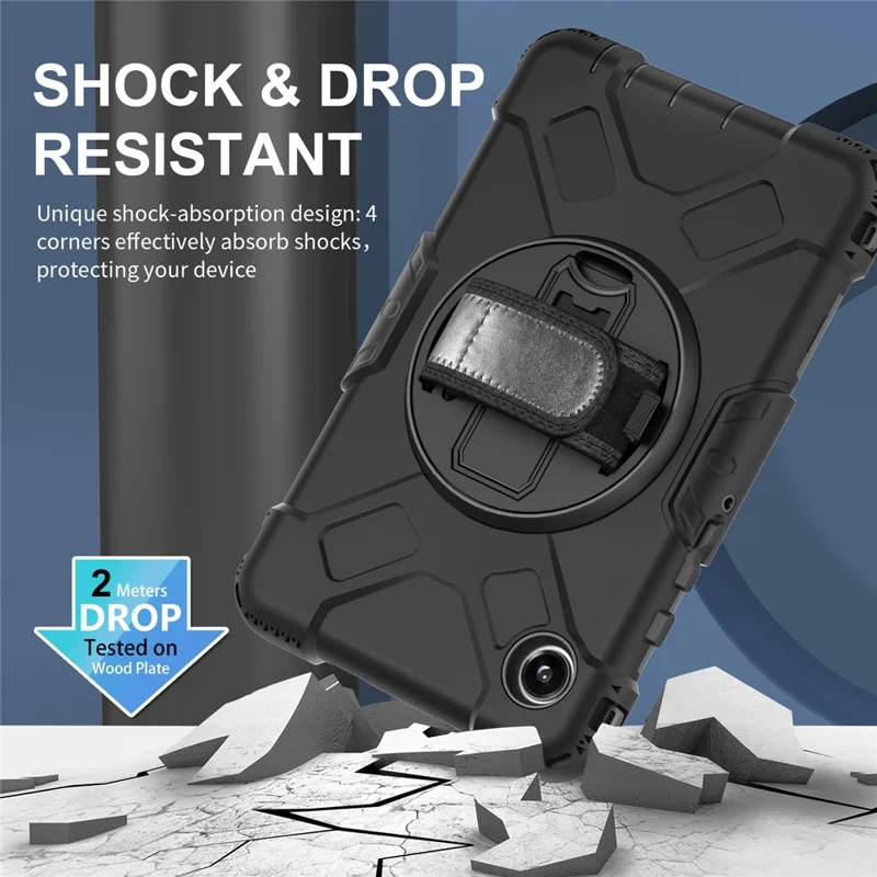 Para Samsung Galaxy Tab A9 Case Hand Strap Kickstand Anti-drop Tablet Cover with Shoulder Strap