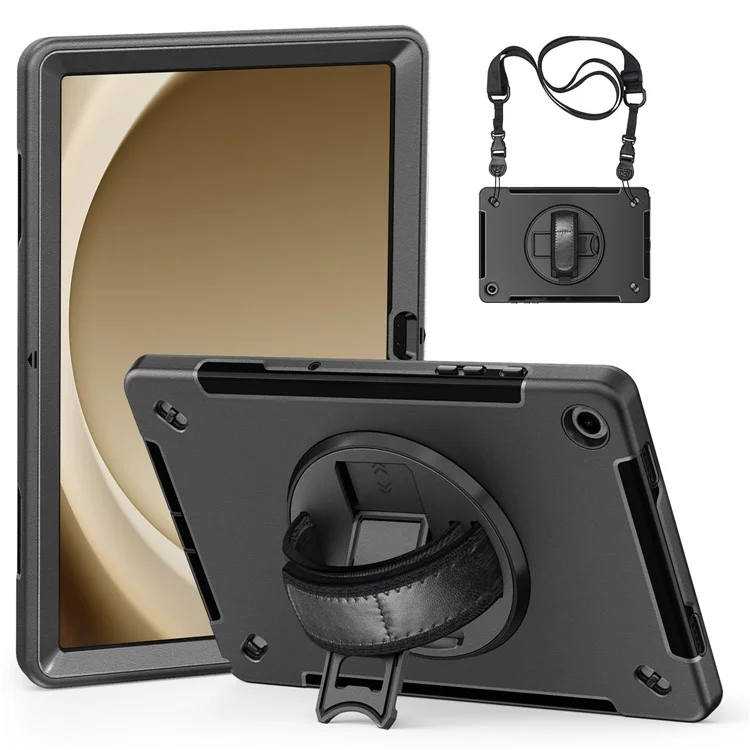 For Samsung Galaxy Tab A9+ Case Kickstand Pen Holder Loop Tablet Cover with Shoulder Strap