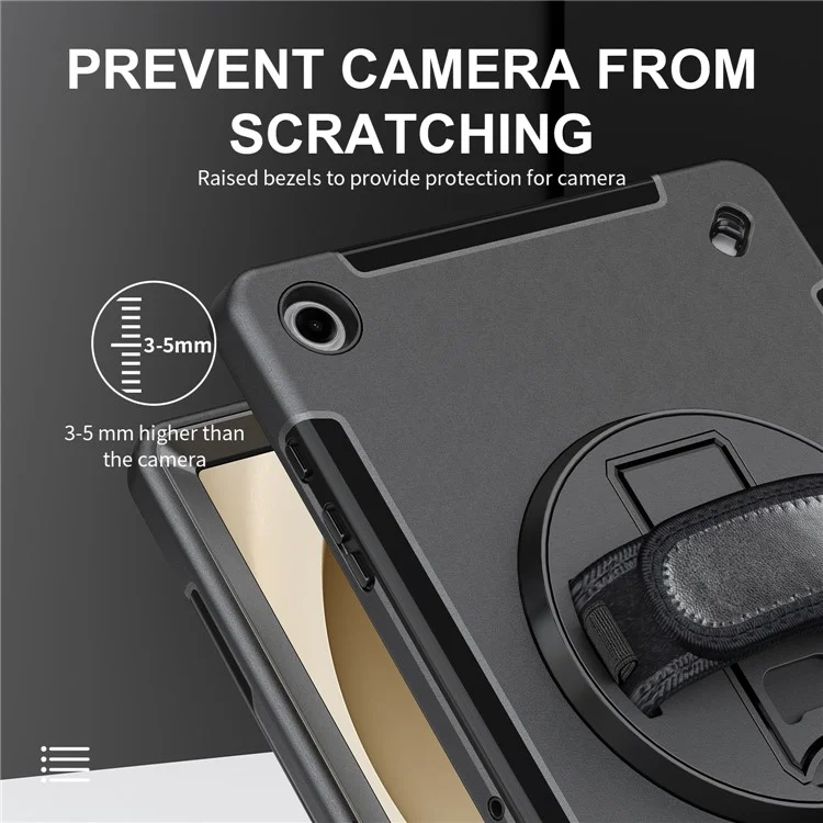For Samsung Galaxy Tab A9+ Case Kickstand Pen Holder Loop Tablet Cover with Shoulder Strap