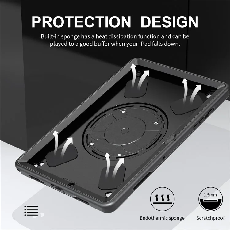 For Samsung Galaxy Tab A9+ Case Kickstand Pen Holder Loop Tablet Cover with Shoulder Strap