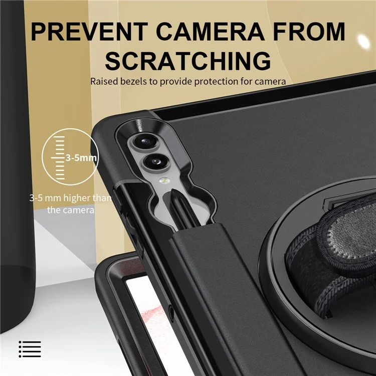 Funda para Samsung Galaxy Tab S9+ Tablet, con soporte, ranura para bolígrafo y cubierta de PC + TPU con correa para el hombro