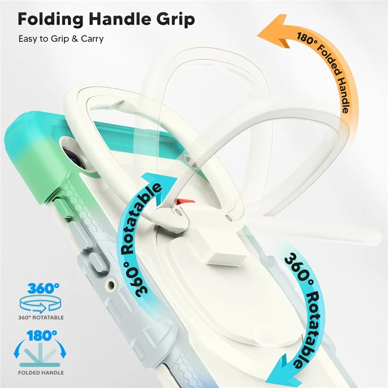 Cover con supporto per tablet Samsung Galaxy Tab A11 / A9 con tracolla / protezione schermo in PET - Blu baby colorato