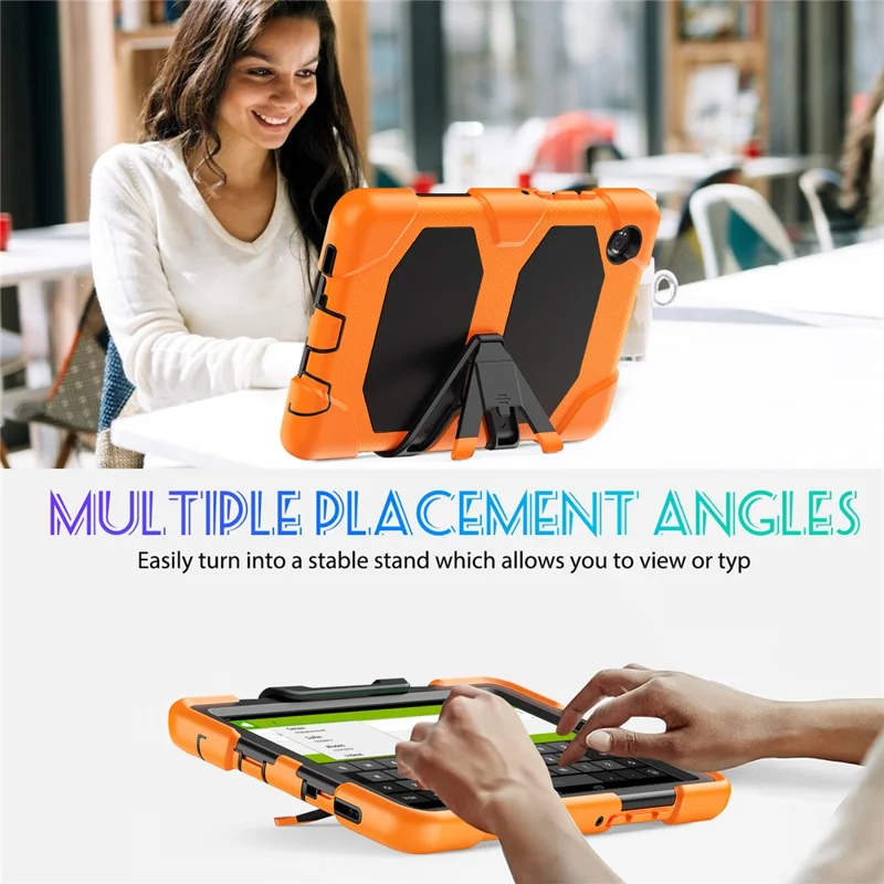 For Samsung Galaxy Tab A11 / A9 Cover PC+Silicone Anti-Fall Dustproof Tablet Case - Orange