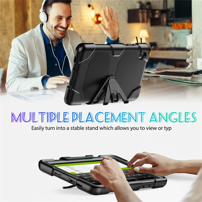Coque PC + Silicone Anti-chute Étanche pour Samsung Galaxy Tab A11 / A9, Housse pour Tablette - Noir