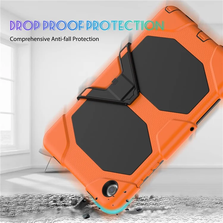 Für Samsung Galaxy Tab A9+ SM-X210 SM-X216B SM-X215 PC+Silikon Tablet-Hülle Staubgeschützt Ständer Cover - Orange