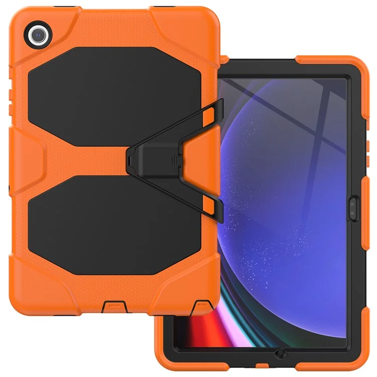 Für Samsung Galaxy Tab A9+ SM-X210 SM-X216B SM-X215 PC+Silikon Tablet-Hülle Staubgeschützt Ständer Cover - Orange