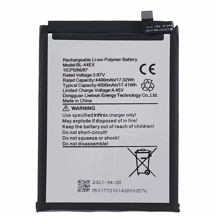 For Infinix Zero X / Zeno X Pro 3.87V 4400mAh Li-Ion Polymer Battery Assembly Part (Encode: BL-44EX)