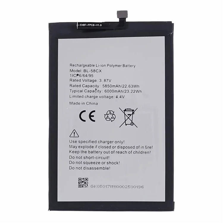 Para Infinix Hot 10i 3,87V 5850mAh Bateria de Polímero de Íon de Lítio Conjunto de Peças (Codificação: BL-58CX) (Sem Logo)