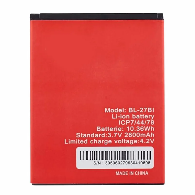 Voor itel S41 3,70 V 2800 mAh Li-ion polymeer accu-assemblagedeel (code: BL-27BI)