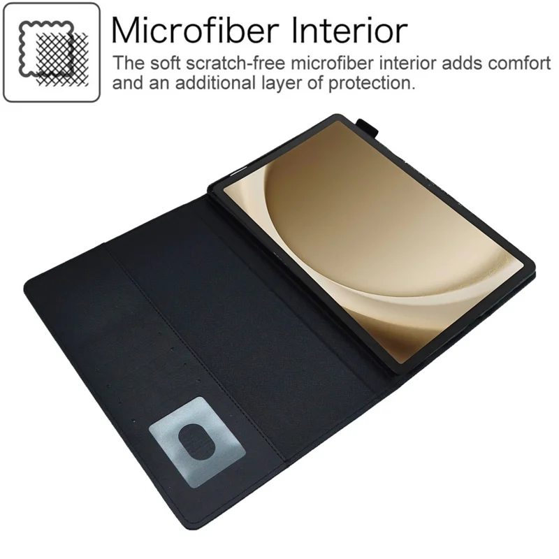 For Samsung Galaxy Tab A11+ / A9+ X210 / X215 / X216B Leather Case Stand Tablet Cover Wake / Sleep Enabled - Black