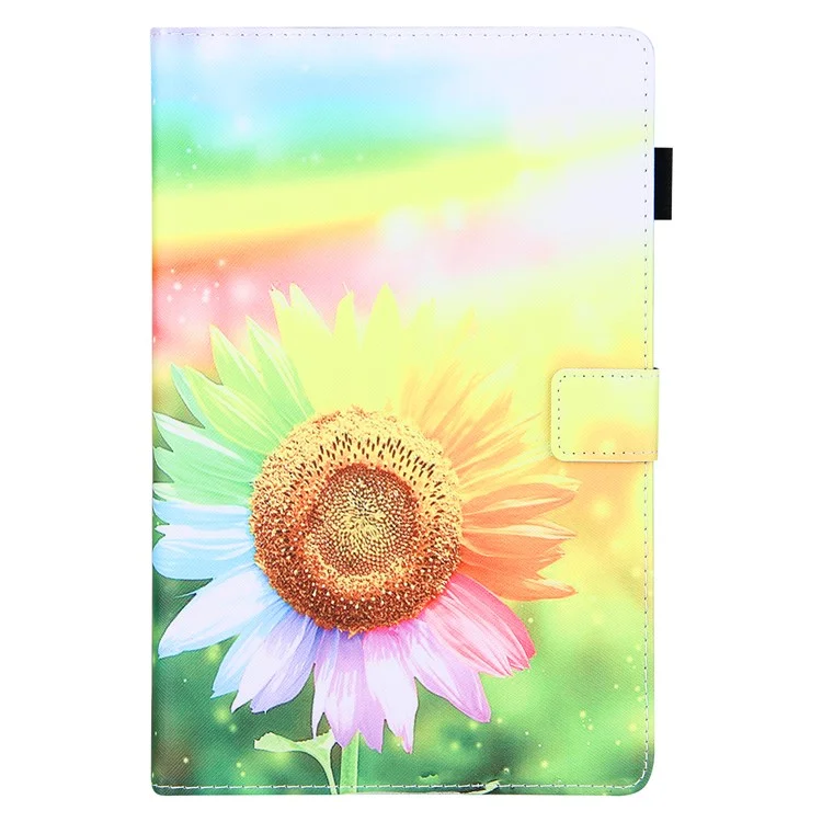 Para Samsung Galaxy Tab A9+ X210 / 215 / X216B Folding Stand Cover Leather Pattern Smart Tablet Case - Girasol