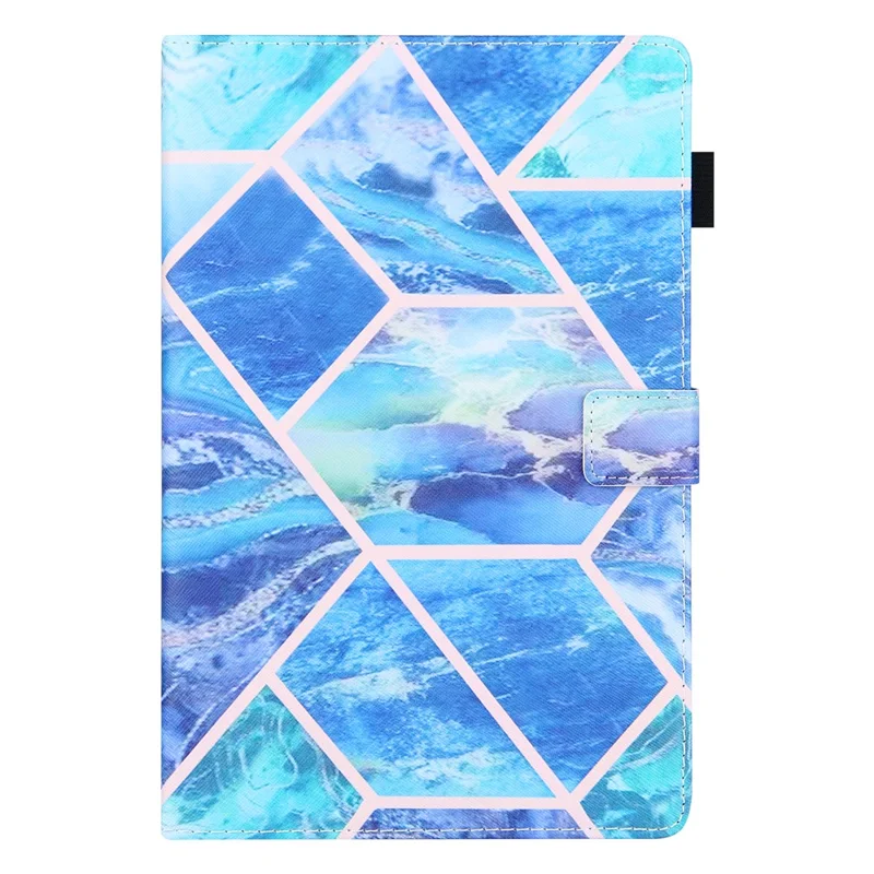 Funda de cuero para Samsung Galaxy Tab A11 / A9 X110 / X115, funda con diseño de cuadros azules, encendido/apagado automático - Azul cuadros