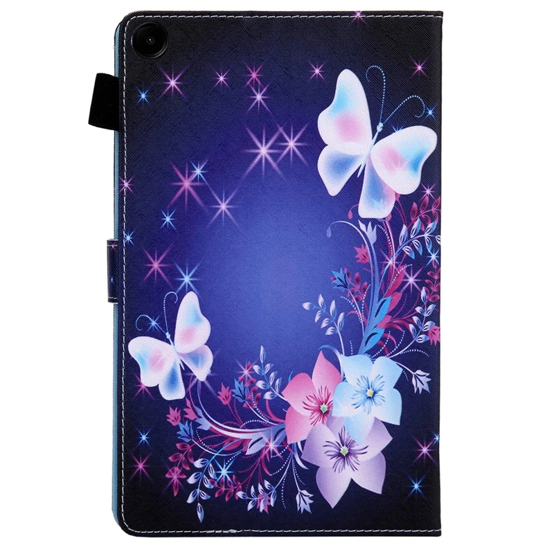 For Samsung Galaxy Tab A11 / A9 X110 / X115 Leather Case Auto Wake / Sleep Pattern Tablet Cover - Double Colorful Butterflies