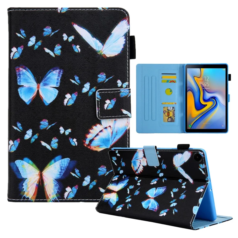 For Samsung Galaxy Tab A11 / A9 X110 / X115 Leather Case Auto Wake / Sleep Pattern Tablet Cover - Dream Blue Butterflies