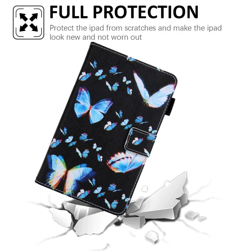 For Samsung Galaxy Tab A11 / A9 X110 / X115 Leather Case Auto Wake / Sleep Pattern Tablet Cover - Dream Blue Butterflies