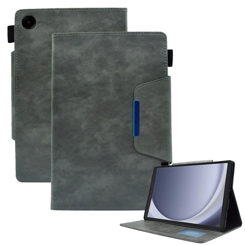 For Samsung Galaxy Tab A11 / A9 X110 / X115 PU Leather Case Smart Flip Protective Tablet Cover - Grey