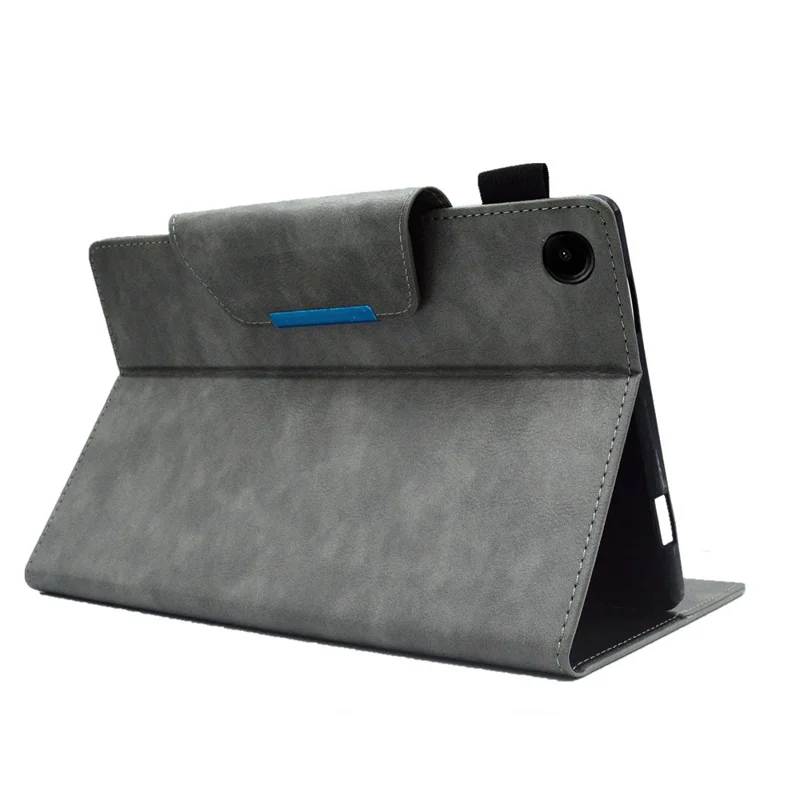 For Samsung Galaxy Tab A11 / A9 X110 / X115 PU Leather Case Smart Flip Protective Tablet Cover - Grey