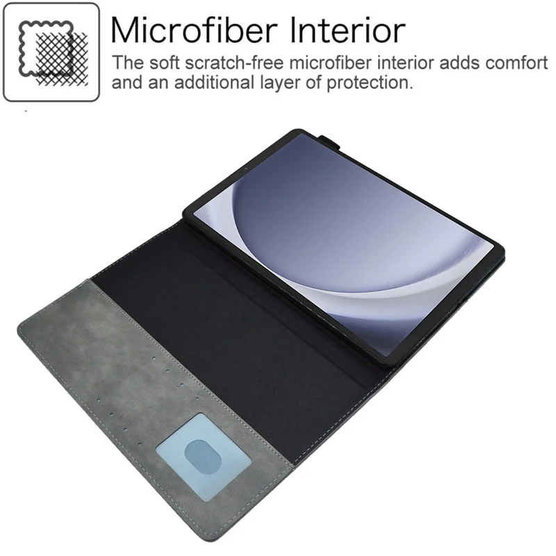 For Samsung Galaxy Tab A11 / A9 X110 / X115 PU Leather Case Smart Flip Protective Tablet Cover - Grey