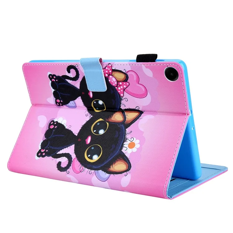 Pour Samsung Galaxy Tab A9 X110 / X115 Étui de support Flip Stand Housse en cuir PU Motif - Deux chats