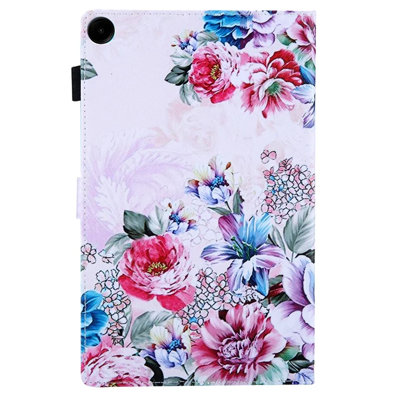 For Samsung Galaxy Tab A9 X110 / X115 Leather Folio Case Auto Sleep / Wake Pattern Sleeve Cover - Roses