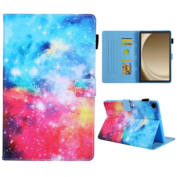 Для Samsung Galaxy Tab A9+ X210 / X215 / X216B PU Leather Stand Cover Smart Pattern Tablet Case - Starry Sky